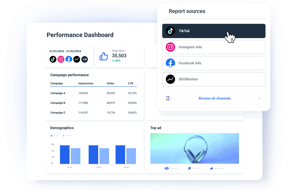 Connect your data sources in a few clicks