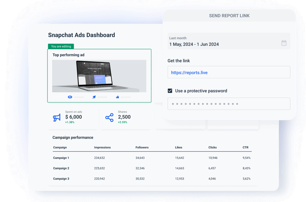 Fully automated Snapchat Ads dashboard