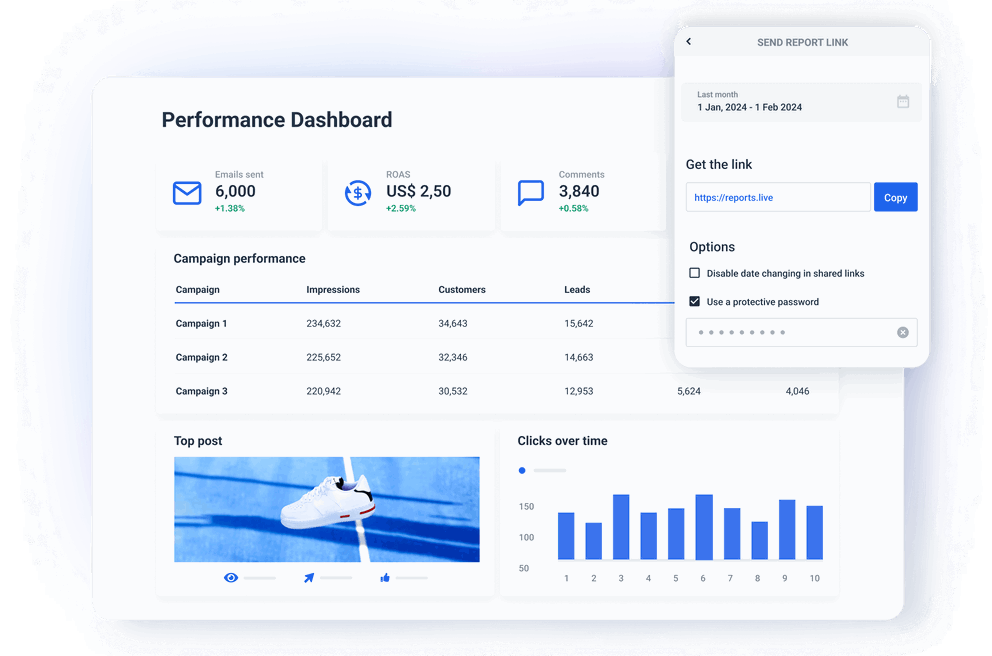 Protect each Whatagraph dashboard with a password